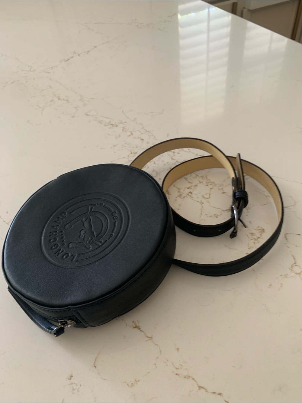 Longchamp Embossed Circular Belt Bag